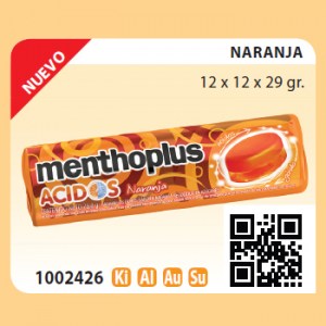 Menthoplus Acidos Naranja 12 x 12 x 29 gr